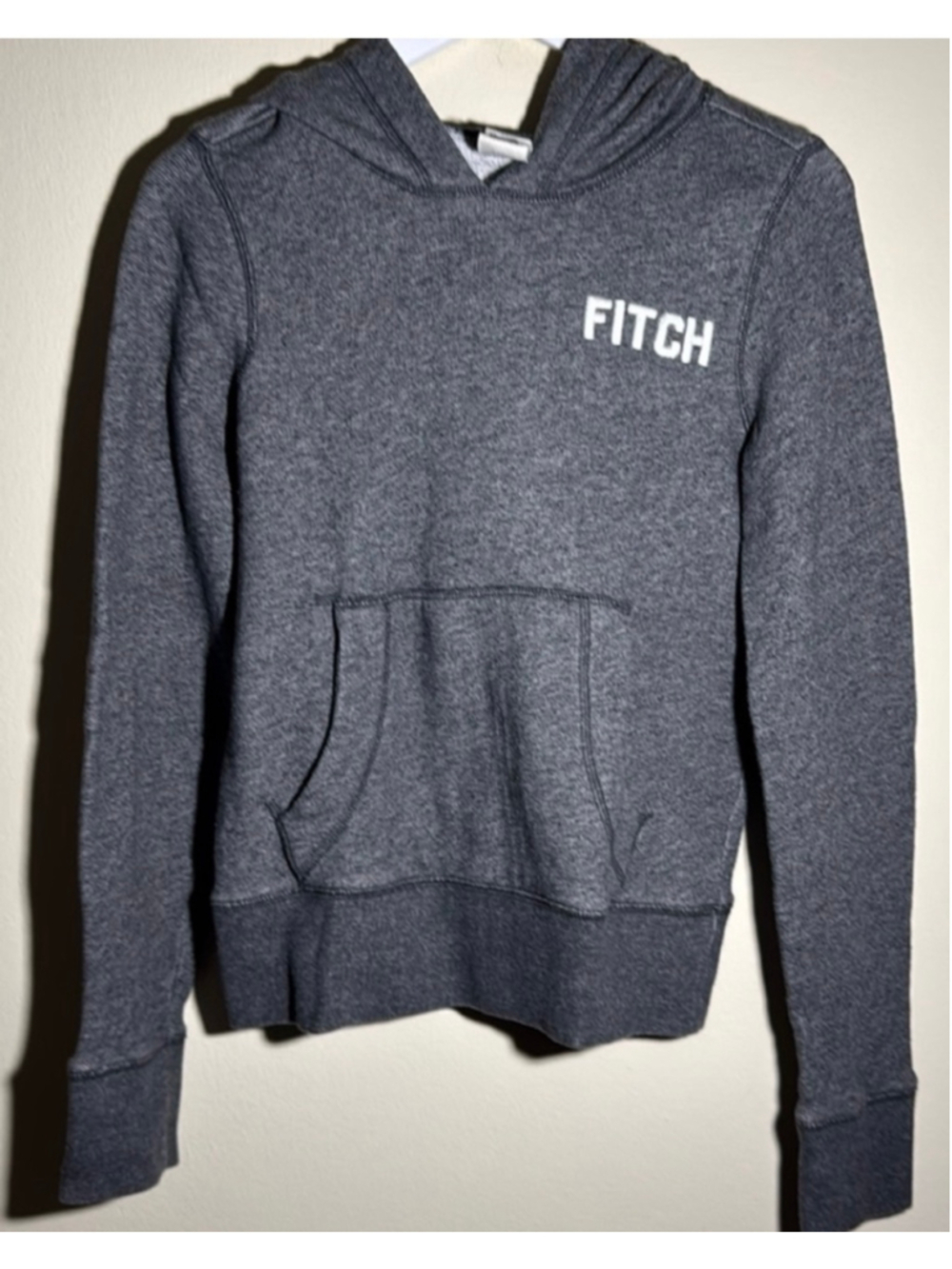 Abercrombie & Fitch Hoodie Sweatshirt Size S Grey White